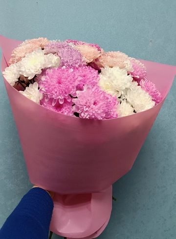 Букет из кустовых хризантем «Розовое облачко» от интернет-магазина цветов в 